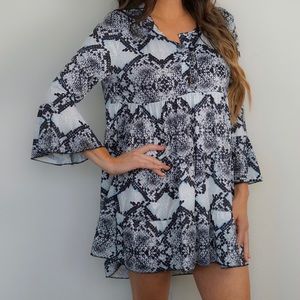 Short maxi style snakeskin print dresses